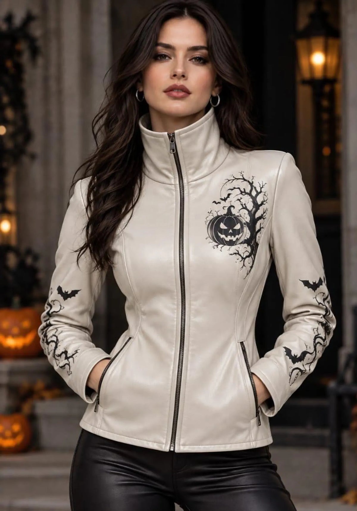 Women’s Off-White Halloween Sheepskin Leather Jacket
