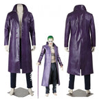 Men's Purple Crocodile Texture Long Leather Trench Coat – Gothic Fashion Overcoat