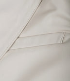 Men's Two Button Notch Lapel Off White Leather Blazer