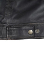 Mens Distressed Dark Brown Biker Style Leather Jacket