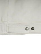 Men Off White Real Leather Jacket
