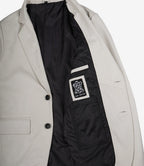 Men's Two Button Notch Lapel Off White Leather Blazer