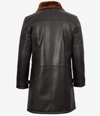 Mens Real Leather Dark Brown Shearling Coat