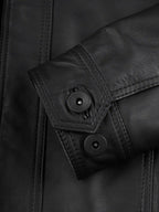Tavares Men's Matte Black Biker Style Leather Jacket