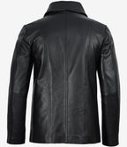 Mens Black Leather Blazer Jacket