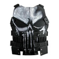 Men's Punisher Tactical Leather Vest – Hand-Painted Skull Combat Body Armor