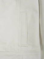 Men Off White Real Leather Jacket