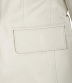 Womens Two Button Off White Leather Blazer