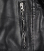 Women's Black Cropped Leather Biker Style Jacket